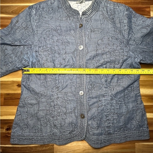 J. Jill Blue Utility Jacket Lightweight Casual - Picture 7 of 12